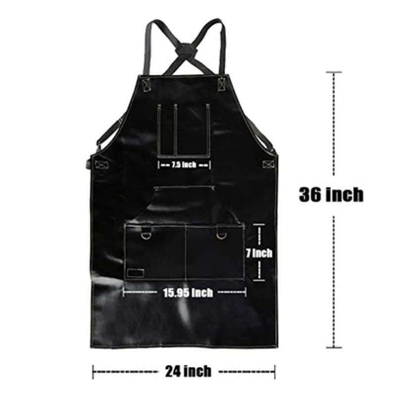 Comercio exterior pu delantal impermeable a prueba de aceite barbero electricista carpintería ropa de trabajo estilo europeo y americano logotipo personalizado delantal al por mayor