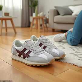 情侣款德训鞋2025新款运动休闲板鞋复古真皮厚底小白鞋减震老爹鞋
