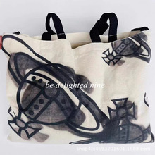 女士单肩包水痕印花帆布包购物日系托特包手提斜挎包大容量帆布包