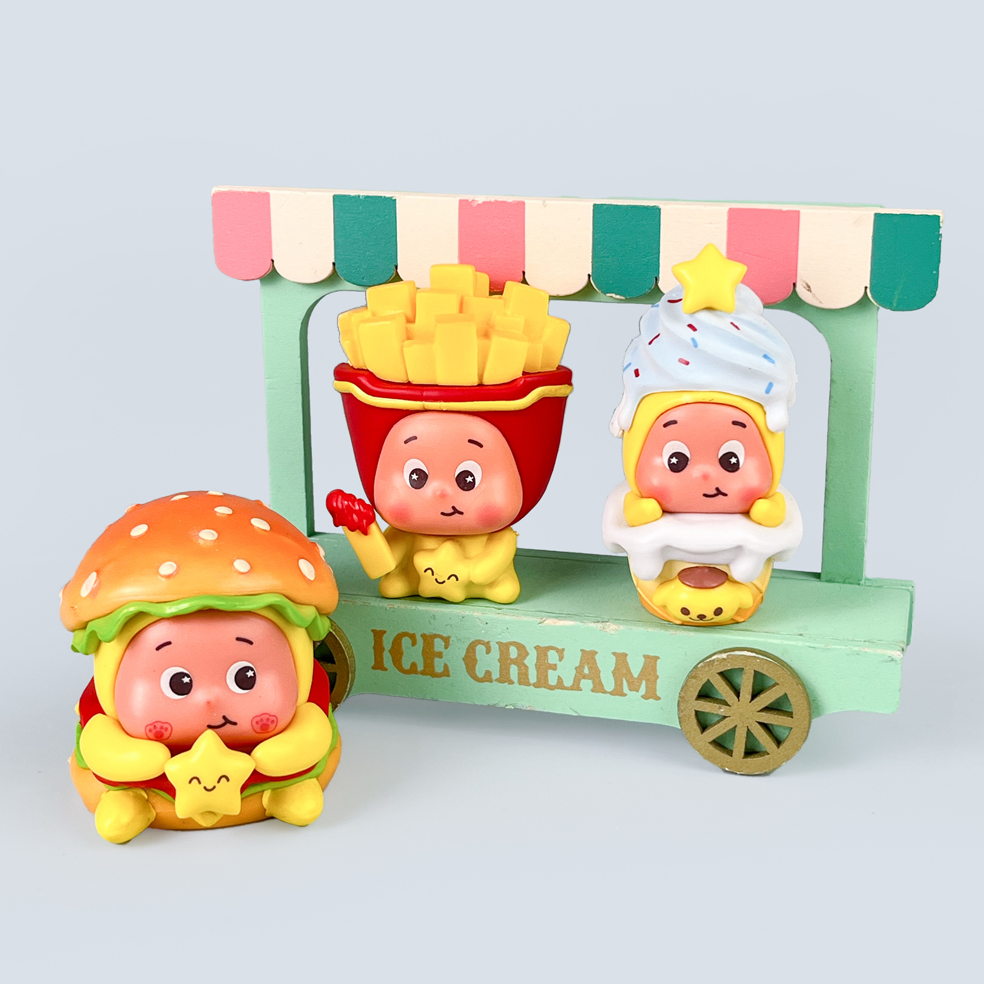 별사람 햄버거 감자튀김 블라인드 박스 PVC 미니 피규어 6종 세트 약 4cm