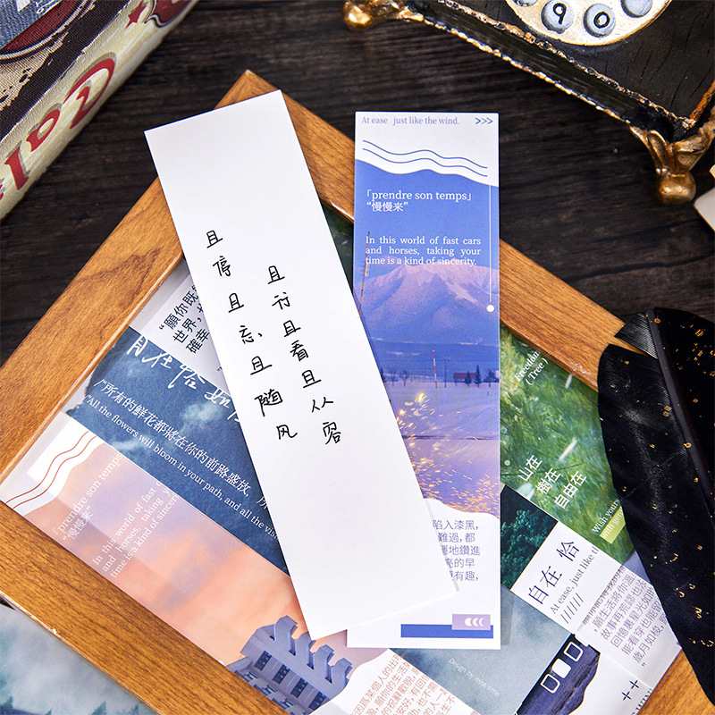 Set de marcadores temáticos de paisaje de diez luces mariposa introducida serie de creatividad artística de alto valor facial para estudiantes tarjetas de marca de lectura