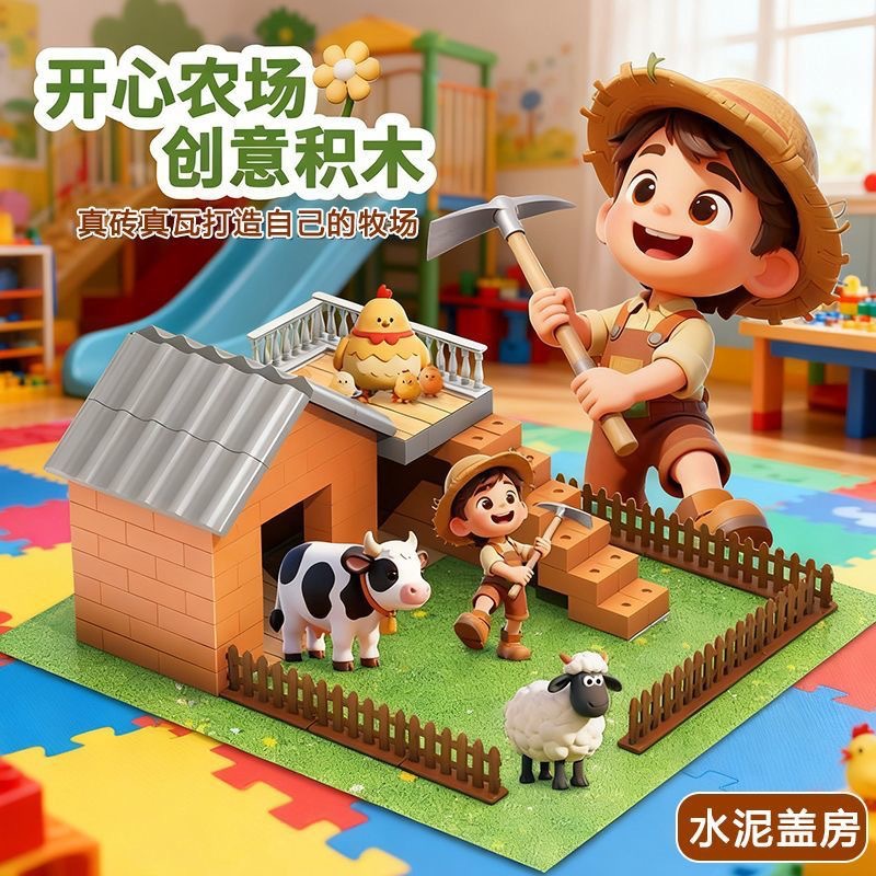 Children's Mason DIY Kidsren's House Building Toys Building House Artificial Bricks Gifts for Boys and Girls