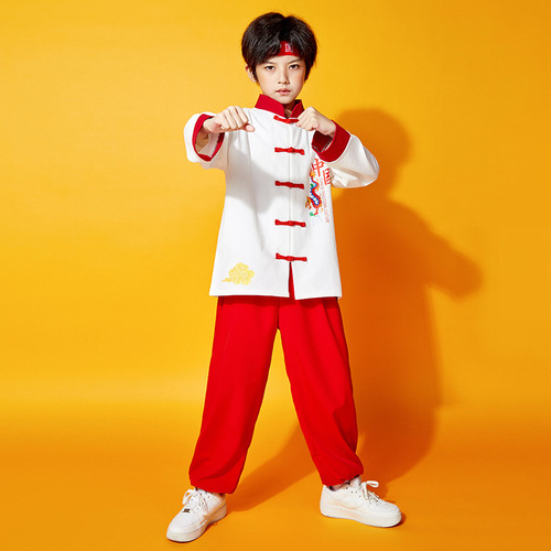 Children boys girls hiphop rapper dance costumes Chinese wind martial arts wushu performance uniforms games cheerleading Hip hop dance clothes for kids