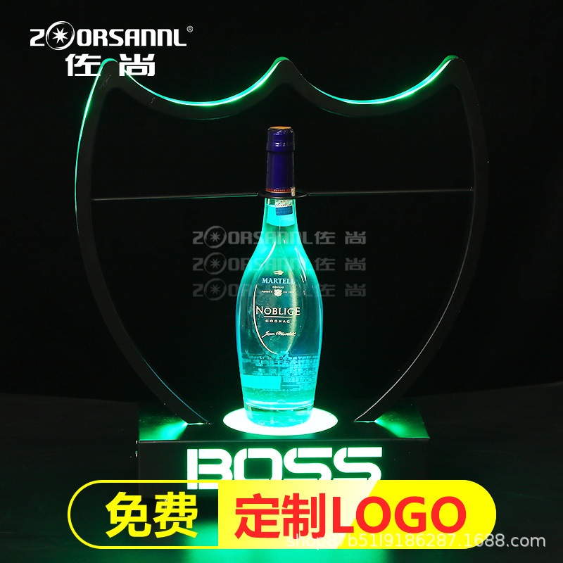 Champagne King asiento del vino bar no KTV asiento del vino de acero inoxidable LED vino extranjero soporte inferior XO Champagne estante del vino rojo soporte de exhibición del vino extranjero