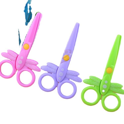 Plastic Dragonfly Craft Scissors Student Cartoon Scissors Bladeless Safety Scissors Direct Manufacturer Sale