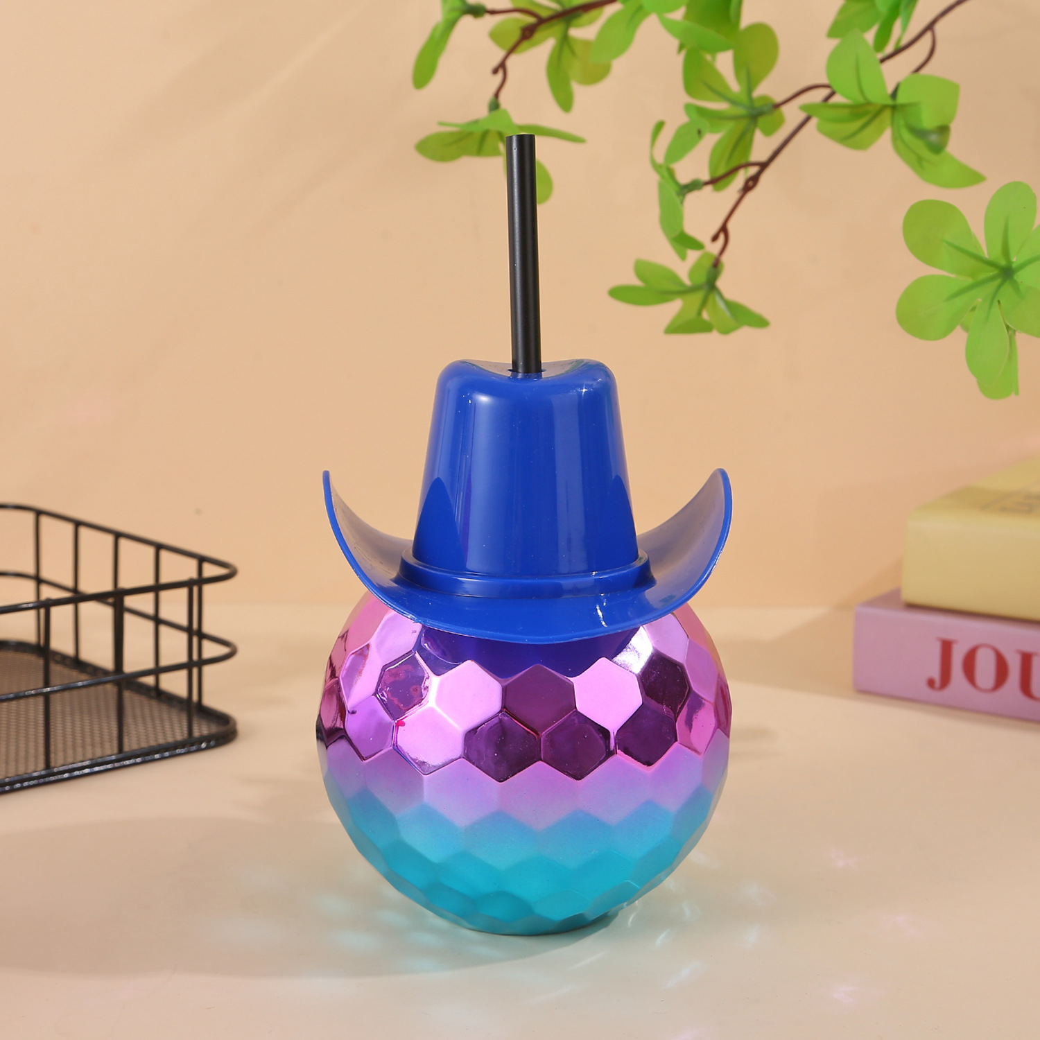 Vaquero sombrero vaquero galvanizado tazas de agua tazas de plástico l tazas de paja de 600ml tazas de vino suministros de fiesta transfronterizos