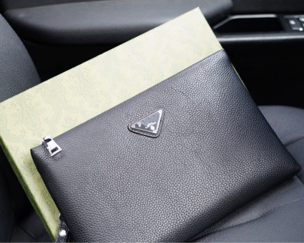 Hand loop bag, small clutch bag for leisure, genuine leather