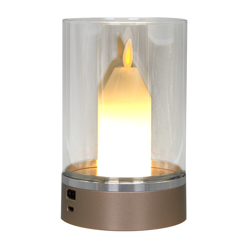 LED luz de noche creativa luz de vela romántica restaurante bar escritorio luz de ambiente vela lámpara de mesa luz de sensor de mano de barrido