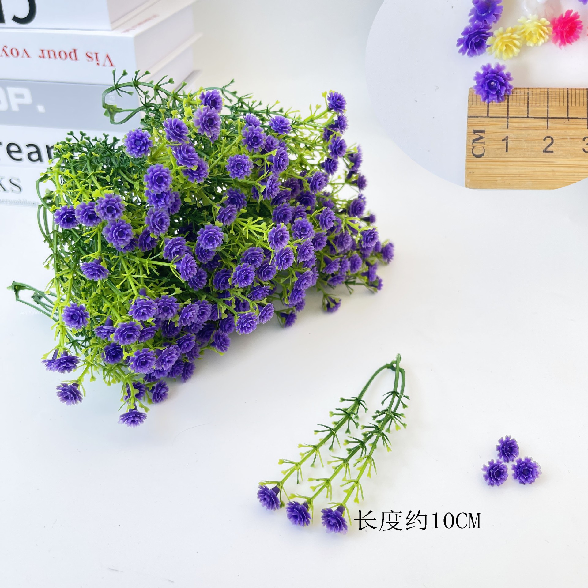 Ramo de mano Simulación Día de San Valentín Gypsophila Accesorios Plástico con flores y césped Ramo con césped y flores Materiales decorativos