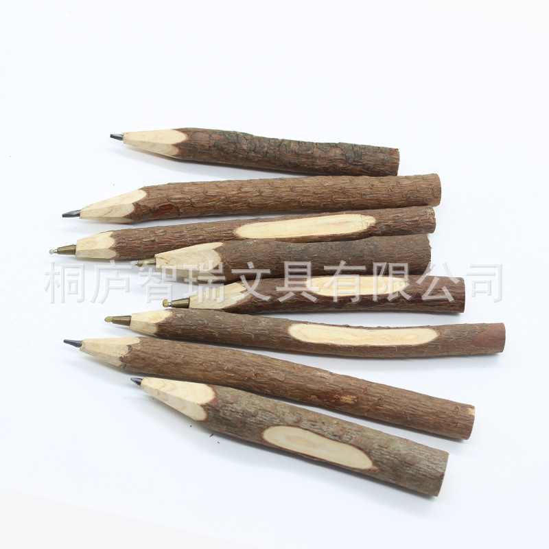 Creativo de madera bolígrafo lápiz de madera rama natural publicidad pluma de la corteza