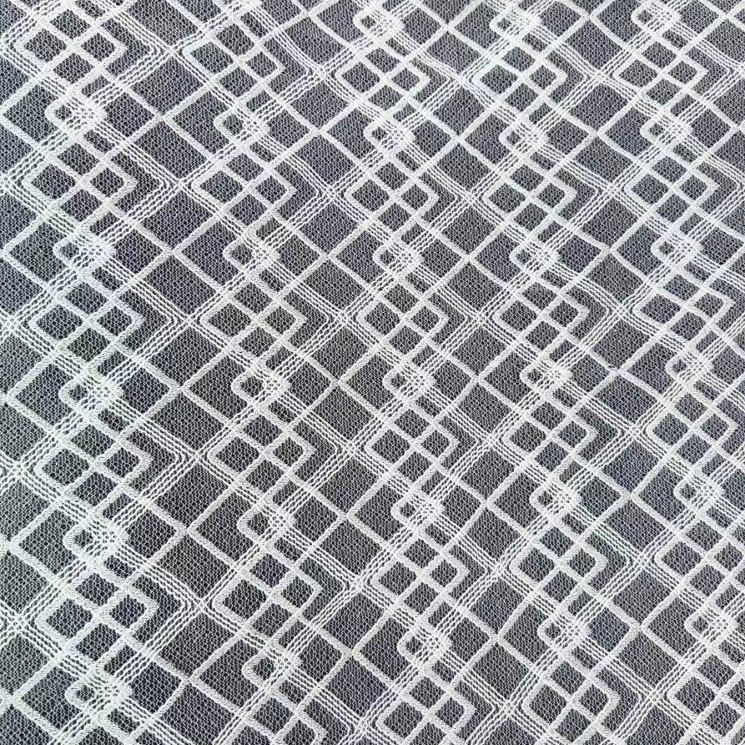 全涤纶几何图形菱形格蕾丝面料 印花底布  时尚女装