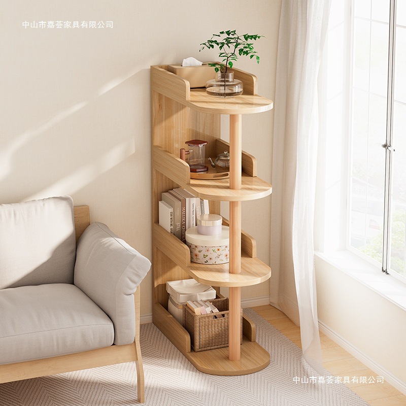 Living Room Sofa Side Table Bedroom Bedside Clip Gap Storage Shelf Storage Cabinet Small Bookshelf Floor-Standing Storage Rack