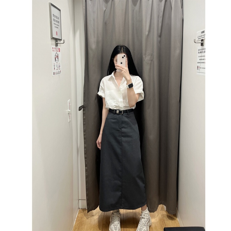 白色短袖衬衫女夏季小众设计高级感休闲百搭通勤衬衣宽松半袖上衣|undefined