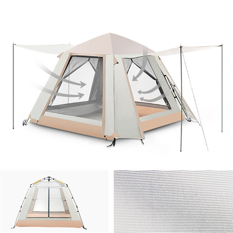Outdoor Camping Tent Portable Folding Camping Beach Automatic Sun Protection and Rainstorm Protection Double-layer Tent