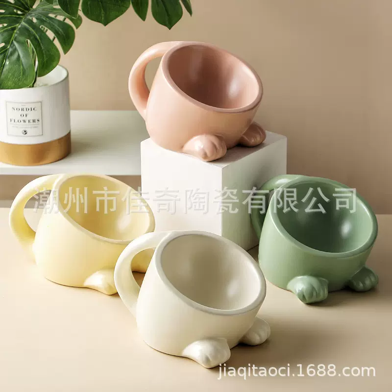 专用猫碗陶瓷防打翻防黑下巴喂食猫粮碗宠物饮水碗批发防滑