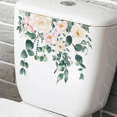 外貿熱帶綠植花朵葉子馬桶貼衛生間家居裝飾牆貼貼紙自粘批發跨境