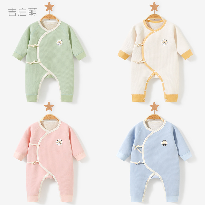Ropa de bebé recién nacido Primavera, Otoño e Invierno recién nacido tocando fondo caliente monje 0 traje de marzo otoño mameluco bebé mono