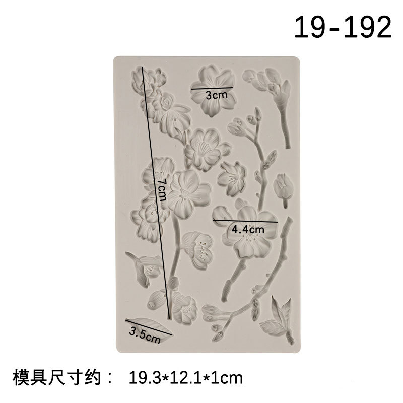 Nueva Plum Blossom fondant pastel de silicona molde para hornear DIY chocolate hecho a mano arcilla decoración Accesorios