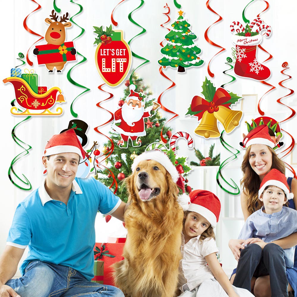 Decoración de Navidad europea y americana etiqueta espiral fiesta de Navidad atmósfera decoración árbol de Navidad muñeco de nieve colgante ornamento