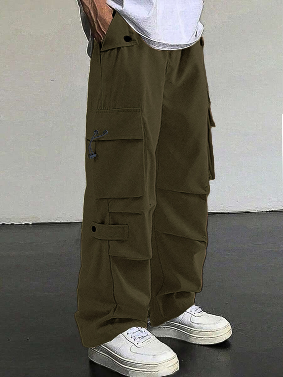 Función transfronteriza paracaídas americano pantalones de caída para hombres caño amplio piernas rectas secado rápido pantalones casuales para hombres