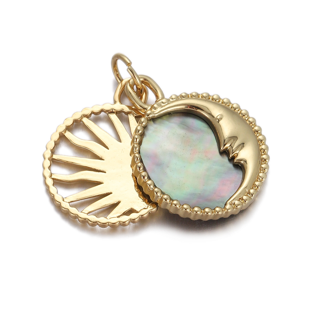 4g Weight Pendant Jewelry Making Type Gold Plated Plating Material Zircon Inlay Material 1 Piece Quantity Holiday, Daily Occasion Copper Material Geometric, Star, Moon Pattern Women's Gender Enamel Design Simple Style Style 1 Piece Copper Zircon Gold Plated Geometric Star Moon Pendant 36
