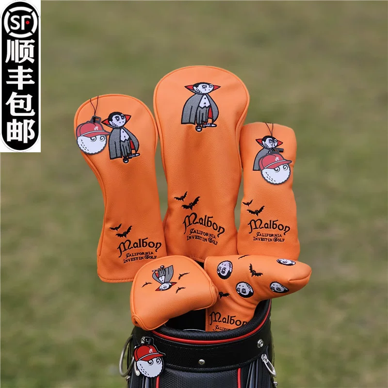 Golf clubs, helmet
