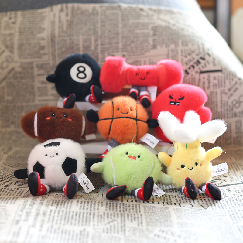 Cute football basketball plush pendant