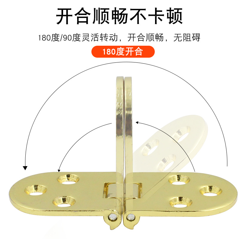 Aleación bisagra semicírculo aleta de acero inoxidable oculta bisagra de la puerta plegable aleación 180 grados plegable Mesa Redonda