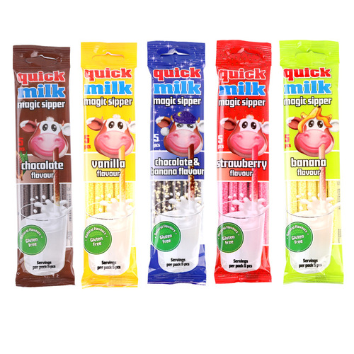 Hungarian Imported Candy Fast Magic Straw Granulated Sugar 5 Flavors 30g Instant Candy Milk Companion Straw