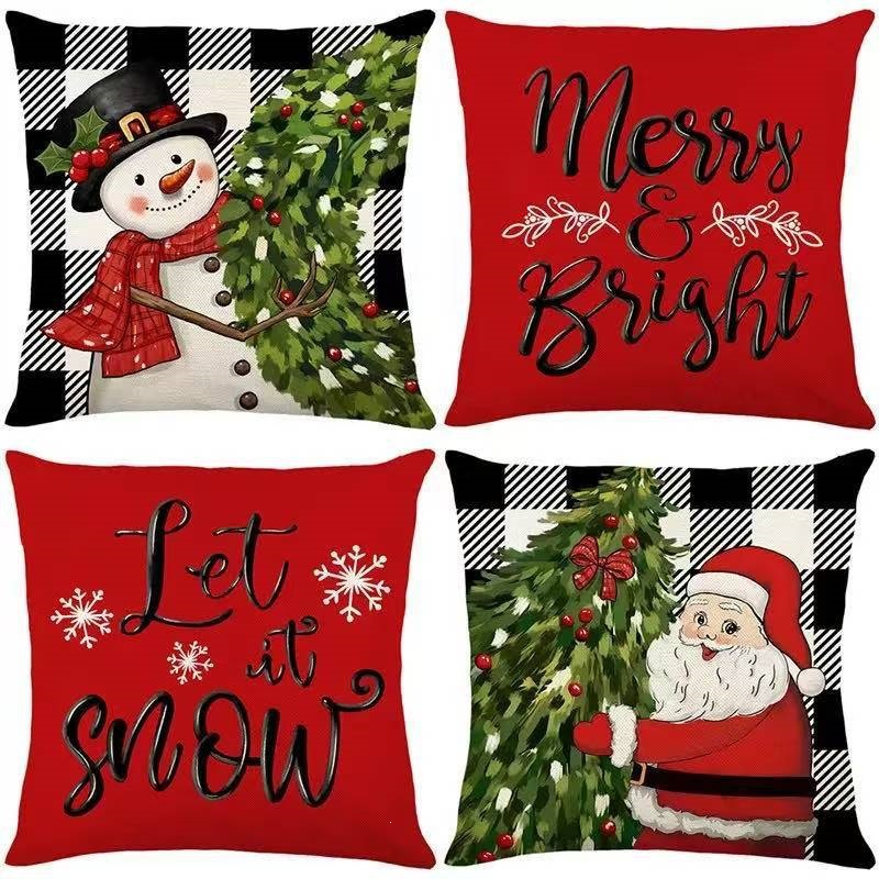 Navidad almohada cubierta de decoración para el hogar almohada de la sala de estar sofá cojín cubierta de dormitorio almohada de cabeza fábrica al por mayor