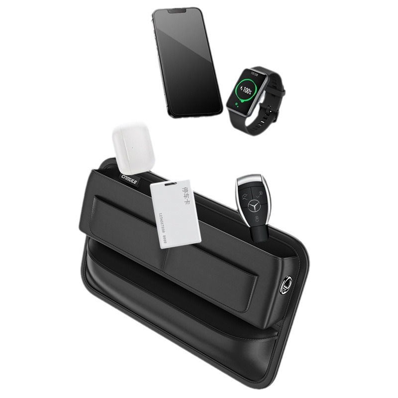 Caja de almacenamiento de control central para hueco de coche con múltiples ranuras para tarjetas para bolsas de almacenamiento principales y de pasajeros para hueco interior de coche a prueba de fugas