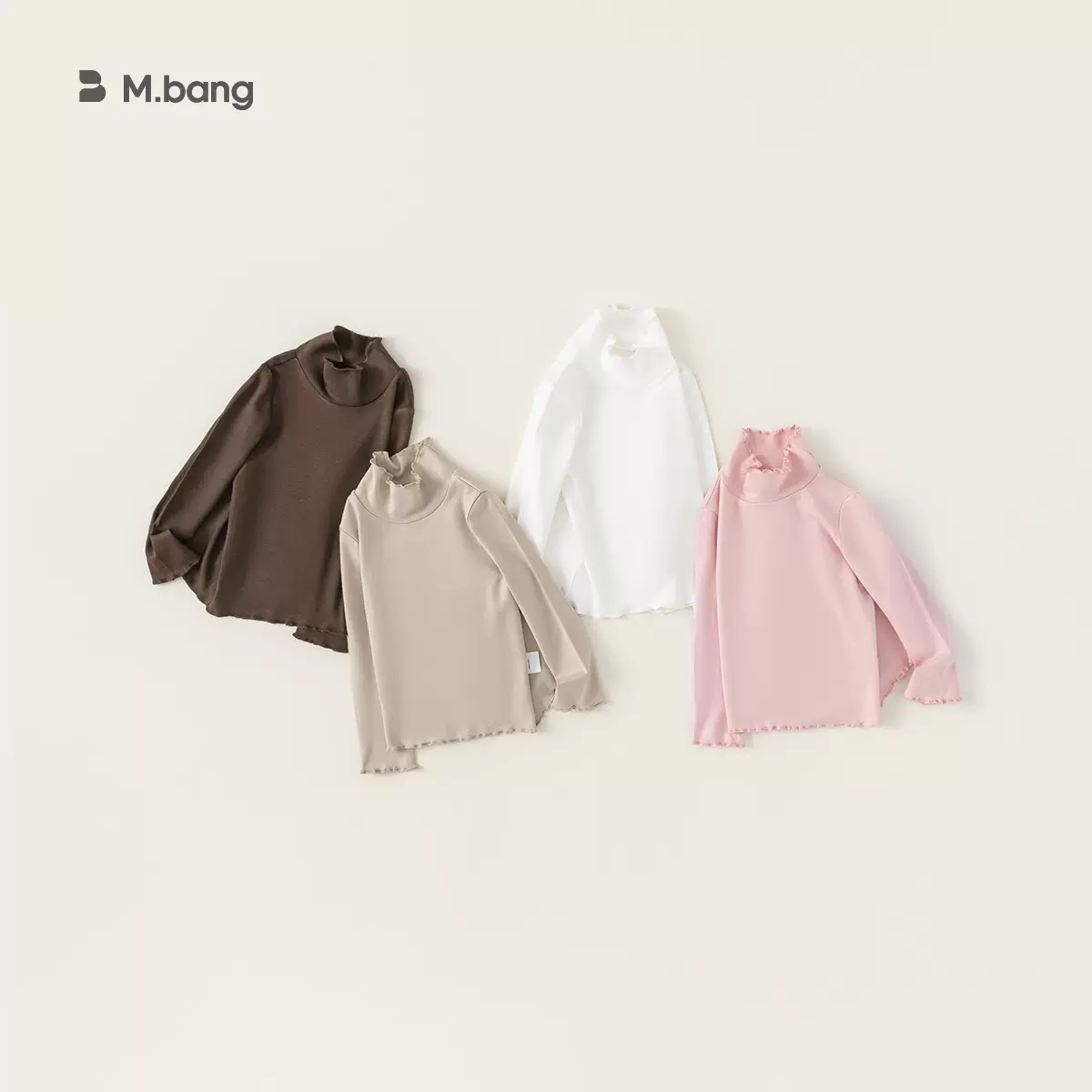 宥宝童装女童半高领打底衫内搭春季新款简约长袖儿童纯色上衣春装