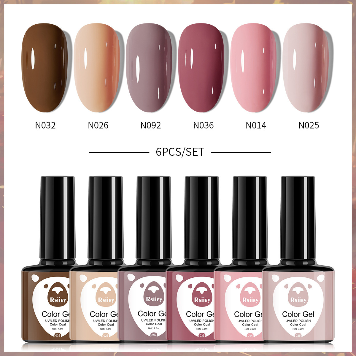 6-color nail polish glue suit popular color painted glossy cat eye UV phototherapy glue for nail salon
