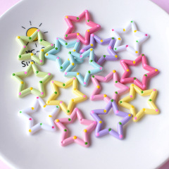 カラーポイント立体五芒星透かし彫り星樹脂部品携帯電話ケースdiy材料卸売りpj1095