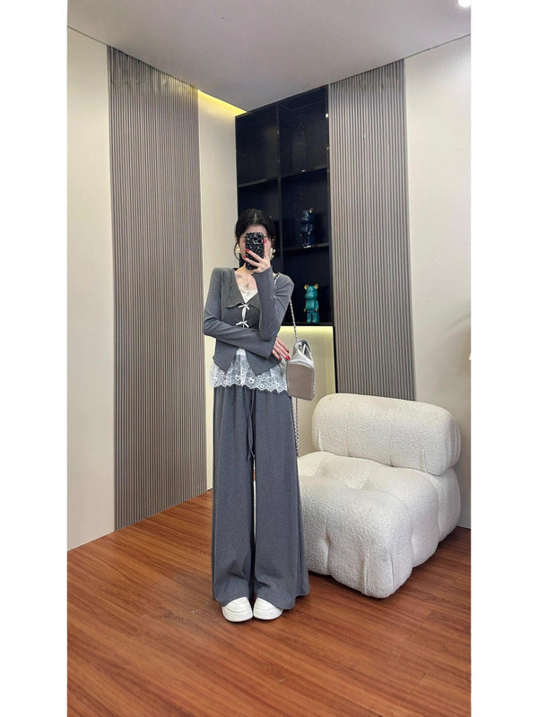灰色套装女秋季2025新款爆款早秋高级感韩系流行超火穿搭一整套装|undefined