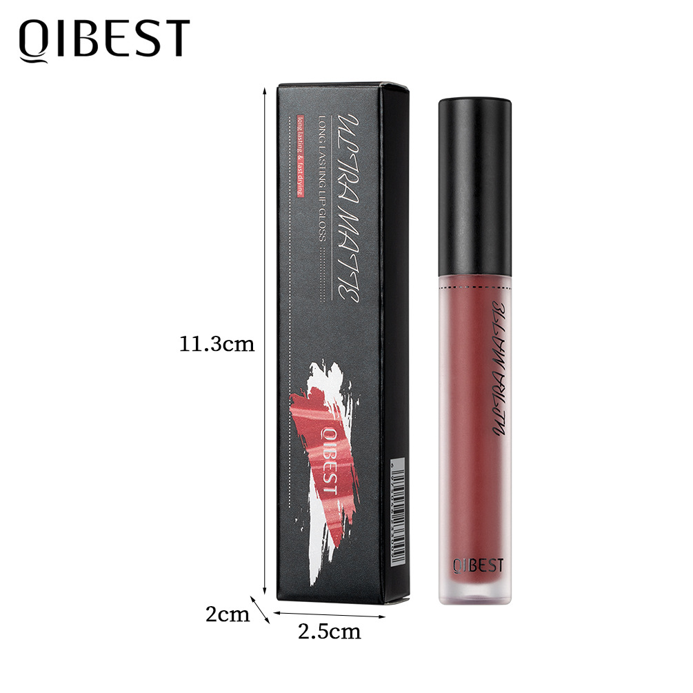 Carina QIBEST mat gloss, stick cups, falmer ikke, langtidsholdbar flydende fugtgivende læbestift, nem at påføre lipgloss makeup_voghion.com