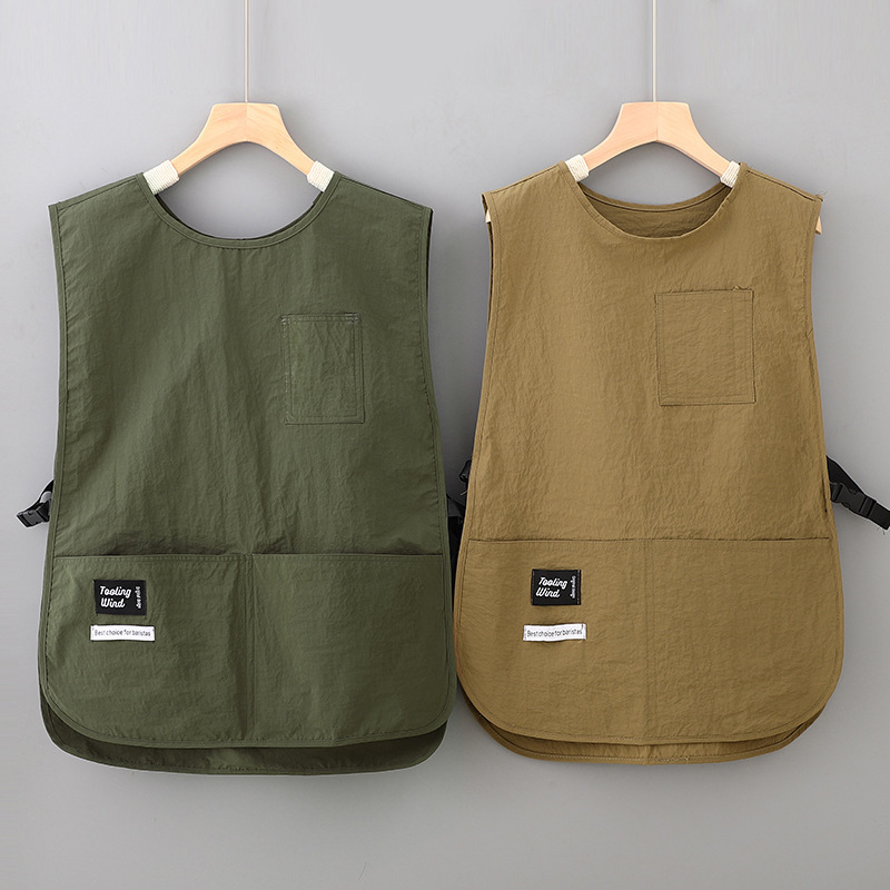 Waterproof and Anti-Fouling Vest Apron Japanese Style Baking Restaurant Manicurist Waistcoat Work Clothes Custom Logo