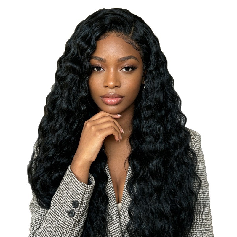 Peruca femenina natural cabello completo completo cabello rizado de moda para apoyar un cabello largo de estilo europeo y americano
