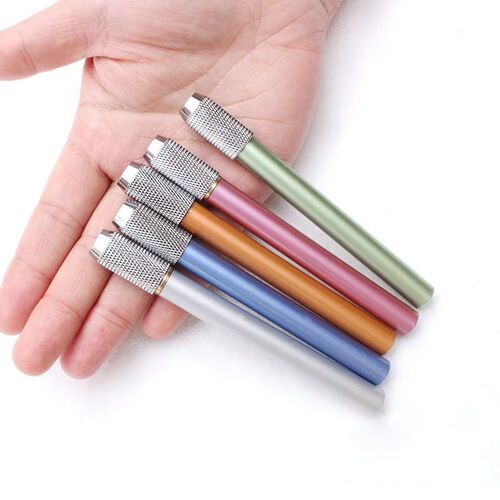 Wholesale metal sketch pencil extender stainless steel pencil holder double-ended extender pencil set metal extension rod