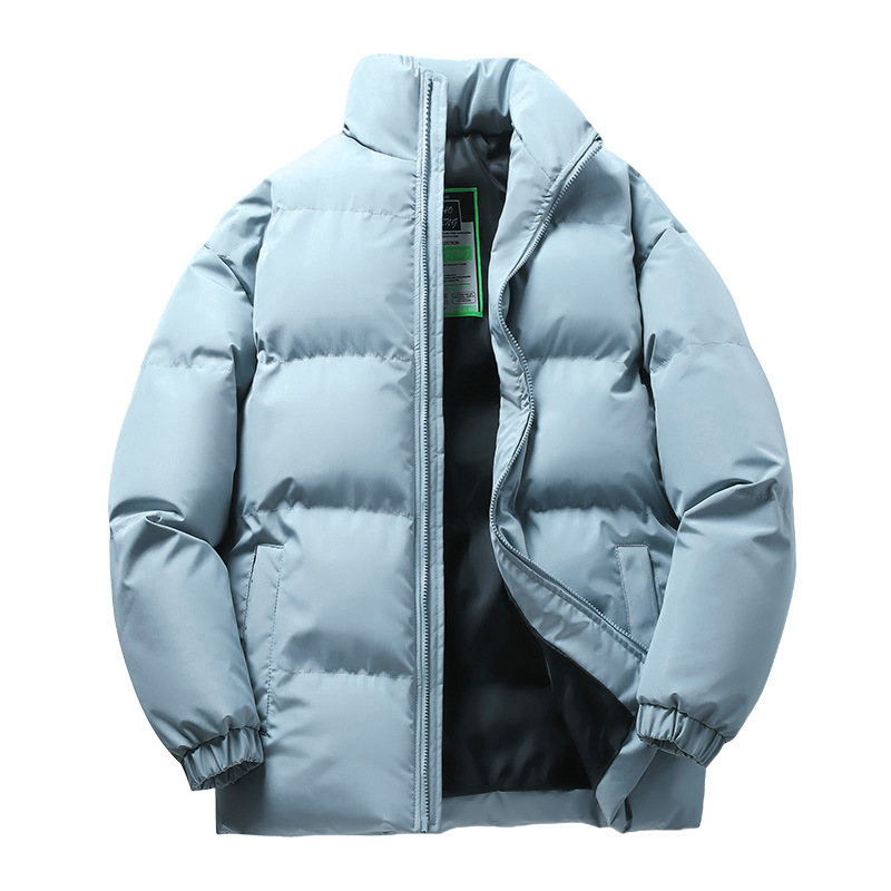 Abrigo de algodón acolchado para hombre invierno 2023 nuevo cuello de soporte cálido engrosado abrigo de algodón acolchado Chaqueta de algodón de color sólido chaqueta casual al por mayor