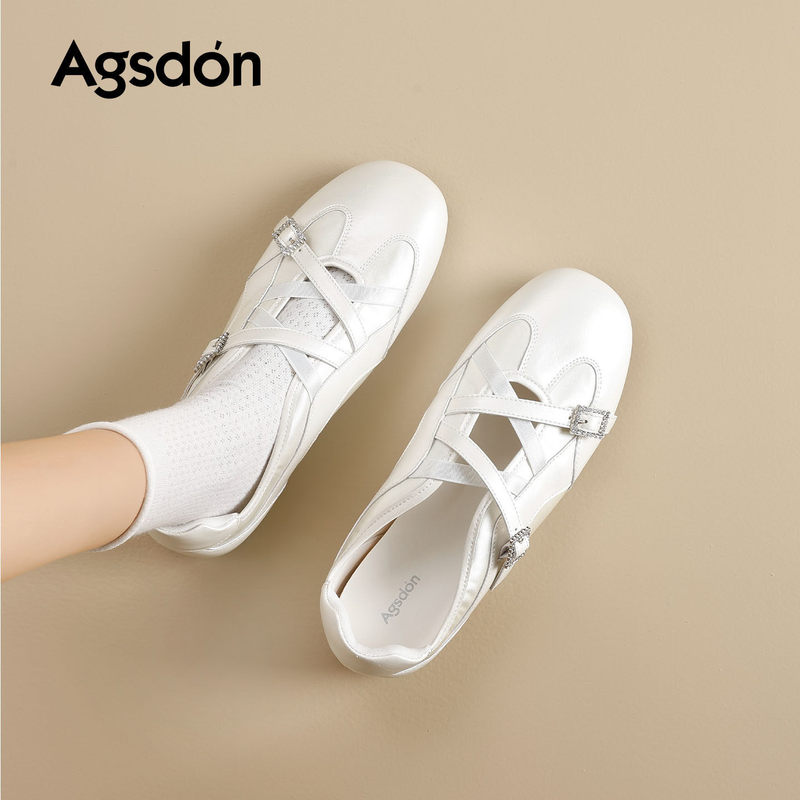 Augu Shiden Sports Mary Jane Shoes for Women 2026 Summer New French Style Super Stylish Soft-Soled Comfortable Shallow-Mouthed Shoes