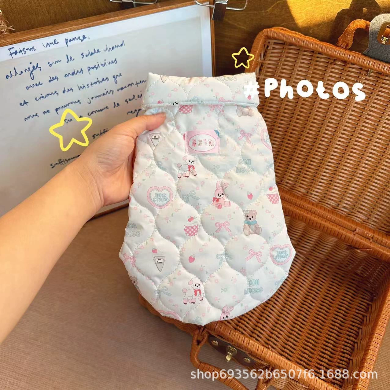 Корейская версия осенней и зимней собаки теплая хлопчатобумажная одежда для домашних животных жилет милый шнауцер Тедди Би медведь