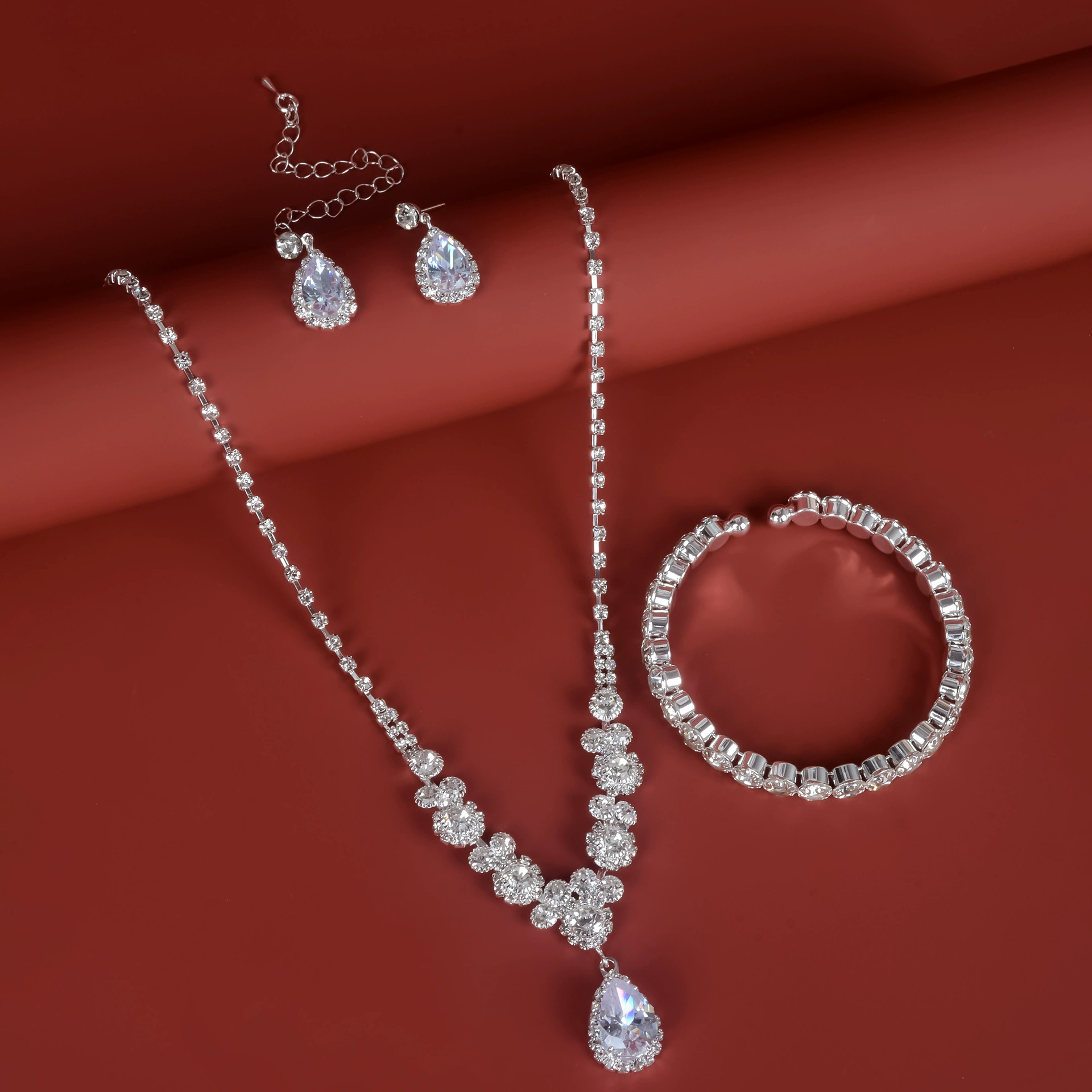 Серебряное украшение, набор, ожерелье, универсальный браслет