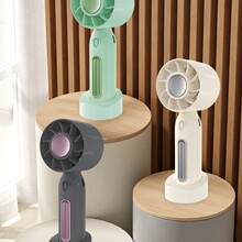 炫彩新款涡轮手持带支架风扇-充电usb风扇学生卡通桌面小清新