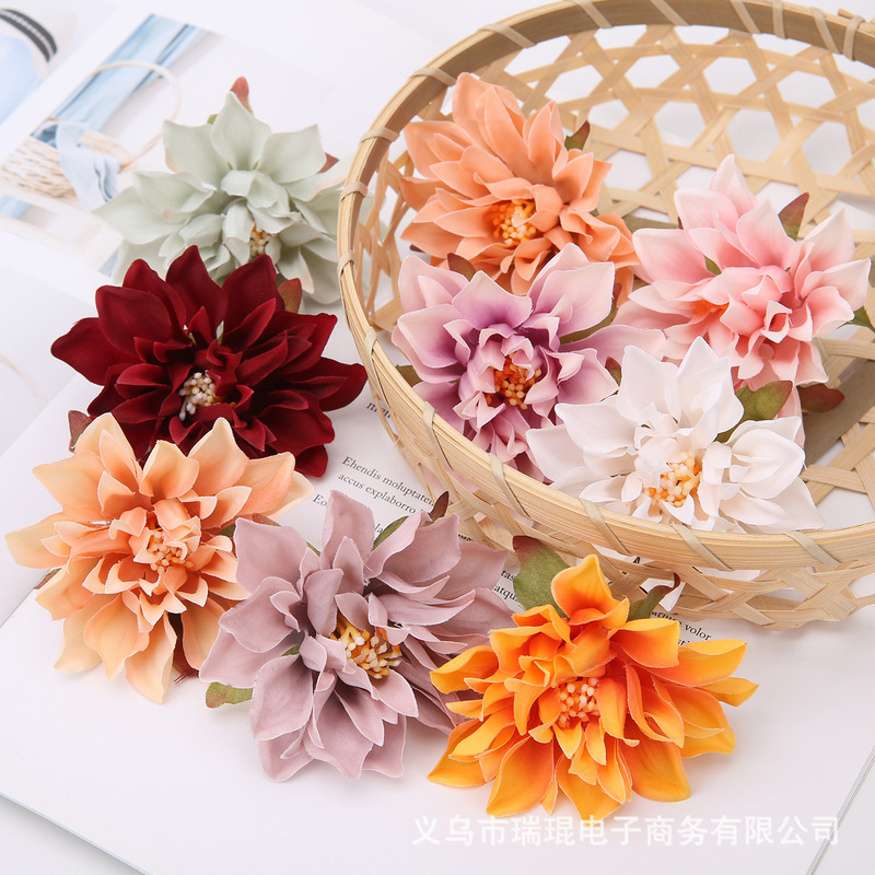 New product simulation Dahlia chrysanthemum silk flower DIY handmade clothing accessories accessories home decoration wedding props