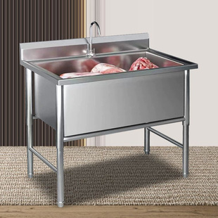 Commercial Stainless Steel Thawing Tank Large Single-Tank Thawing Tank Soaking Tank Vegetable Washing Sink Stainless Steel Sink Factory