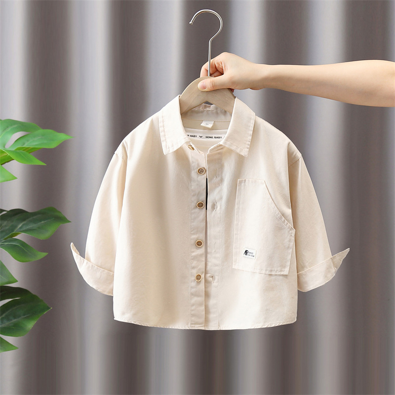7818 Camisa de manga larga de otoño para niños 2025 nueva ropa para niños primavera y otoño chaqueta de bebé para niños blusa casual para niños