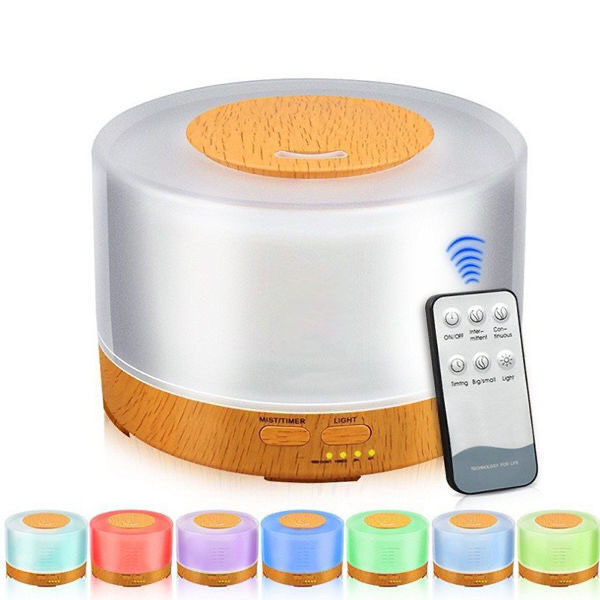 Nuevo 700ml aromaterapia humidificador control remoto creativo grano de madera aromaterapia lámpara ultrasónica aire aromaterapia dispositivo máquina