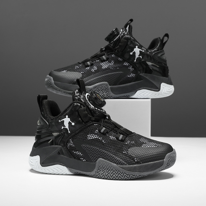 Zapatos de baloncesto para niños 2024 botones giratorios de otoño zapatos deportivos para niños al por mayor