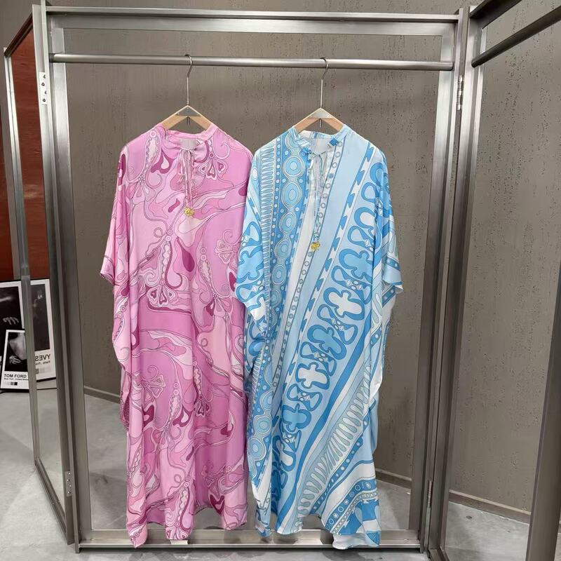 2026 European and American Ins Vacation Style Swirl Print Dress for Women, Long-Sleeve Tie-Waist Elegant Long Dress, Cross-Border 2026 European and American Ins Vacation Style Swirl Print Dress for Women, Long-Sleeve Tie-Waist Elegant Long Dress, Cross-Border